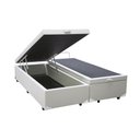 Ver imagem 1 de Base Cama Box Baú Blindado Bipartido King Size Corino Branco 43x193x203