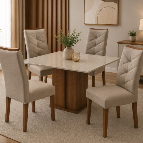 Conjunto 4 Cadeiras para Sala de Jantar Germany