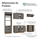 Ver imagem 4 de Armário de Cozinha Completa 270 Cm Rustic/cinza Vik Madesa