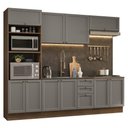 Ver imagem 2 de Armário de Cozinha Completa 270 Cm Rustic/cinza Vik Madesa