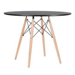 Mesa Eames Tampo Redondo Mdf 110cm Preto Empório Tiffany - 1