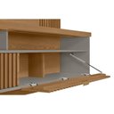 Ver imagem 3 de Painel Home P/ Tv até 65 Pol Araruna Ripado 2 Ptas Basculante 3 Prat 200x174cm Amêndoa/titânio -