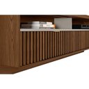 Ver imagem 5 de Painel Home P/ Tv até 65 Pol Araruna Ripado 2 Ptas Basculante 3 Prat 200x174cm Amêndoa/titânio -
