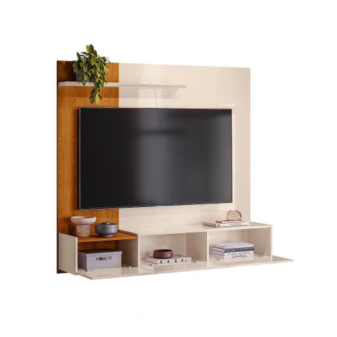 Painel para TV até 65 Polegadas 3 Portas 153cm Astro MDP Cinamomo/Off White Sala Suspenso