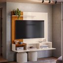 Ver imagem 2 de Painel para TV até 65 Polegadas 3 Portas 153cm Astro MDP Cinamomo/Off White Sala Suspenso