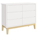 Ver imagem 1 de Cômoda Infantil 6 Gavetas Classic Branco Acetinado com Pés Natural – Reller