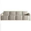 Ver imagem 5 de Sofá Cama Modulado Retrátil e Reclinável Decorativo Varsóvia 436cm Bouclê Bege Escuro G33 - Gran Bel
