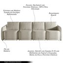 Ver imagem 3 de Sofá Cama Modulado Retrátil e Reclinável Decorativo Varsóvia 436cm Bouclê Bege Escuro G33 - Gran Bel