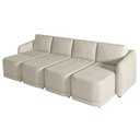 Ver imagem 2 de Sofá Cama Modulado Retrátil e Reclinável Decorativo Varsóvia 436cm Bouclê Bege Escuro G33 - Gran Bel