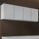 Ver imagem 1 de Armário de Cozinha Aéreo 160cm 4 Portas Nevada Cinza Claro - Lumil Lumil Móveis