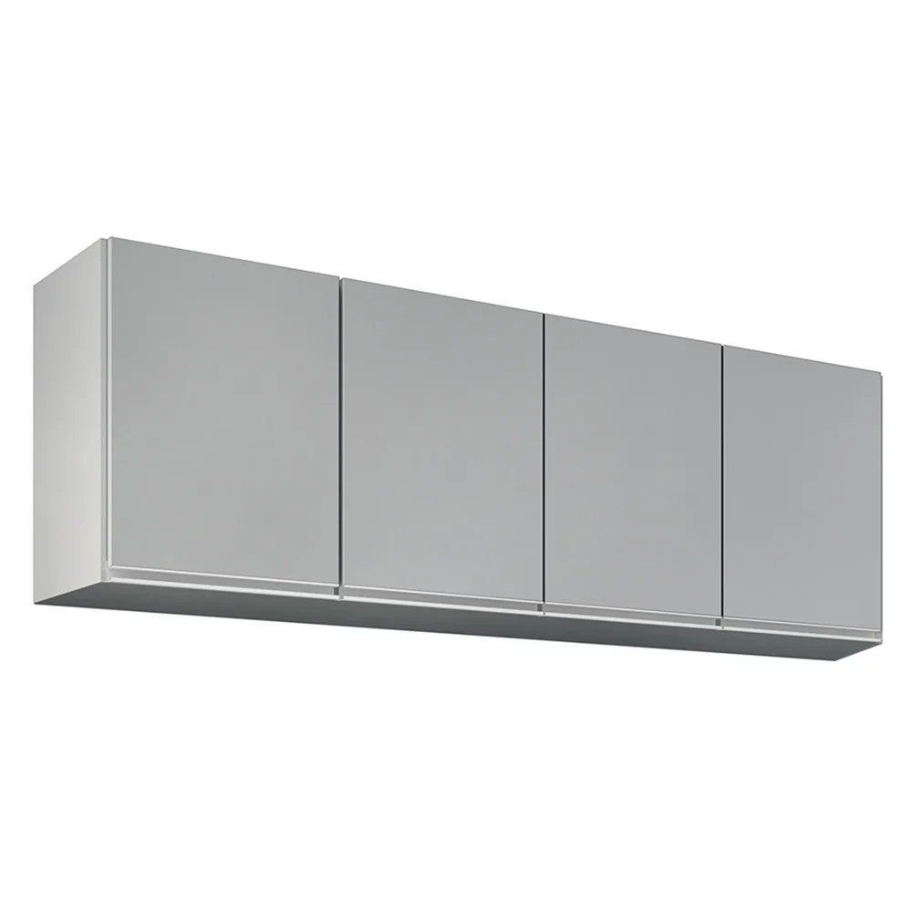 Ver imagem 6 de Armário de Cozinha Aéreo 160cm 4 Portas Nevada Cinza Claro - Lumil Lumil Móveis