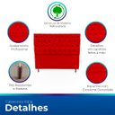 Ver imagem 4 de Kit Cabeceira com Baú Mirage Capitonê 160 cm Suede Vermelho- Biselo'S Decor