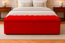 Ver imagem 5 de Kit Cabeceira com Baú Mirage Capitonê 160 cm Suede Vermelho- Biselo'S Decor