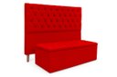 Ver imagem 1 de Kit Cabeceira com Baú Mirage Capitonê 160 cm Suede Vermelho- Biselo'S Decor