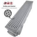 Ver imagem 6 de Ralo Perfurado Inox 10 X 50 Espelhado com Caixa Pluvial Cinza Saídas 75mm