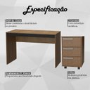 Ver imagem 3 de Mesa e Gaveteiro 3 Gavetas para Escritorio Gamer B29 Mell Preto Novam