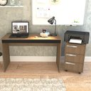 Ver imagem 2 de Mesa e Gaveteiro 3 Gavetas para Escritorio Gamer B29 Mell Preto Novam