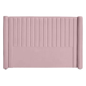 Cabeceira Ripada Estofada para Cama Box Casal Queen - Suede - Várias Cores:rosa Bebe