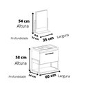 Ver imagem 5 de Kit Banheiro Metalo 60cm com Espelho em Mdf Bp Metalon