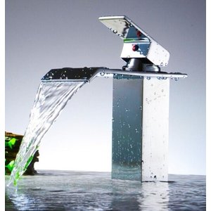 Torneira Cascata Banheiro Misturado Pia Baixa T6006 Prata Luuk Young