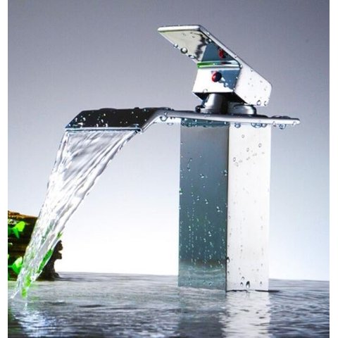 Torneira Cascata Banheiro Misturado Pia Baixa T6006 Prata Luuk Young