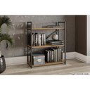 Ver imagem 4 de Estante P/ Sala Industrial Baixa Li007 C/ 3 Prateleiras 72x85cm Canela/branco - Kappesberg