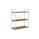 Ver imagem 1 de Estante P/ Sala Industrial Baixa Li007 C/ 3 Prateleiras 72x85cm Canela/branco - Kappesberg