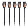 Kit 5 Tochas Luminárias Solar Fogo Chama Espeto 12 LEDs Balizador Jardim Lual Eventos - 1