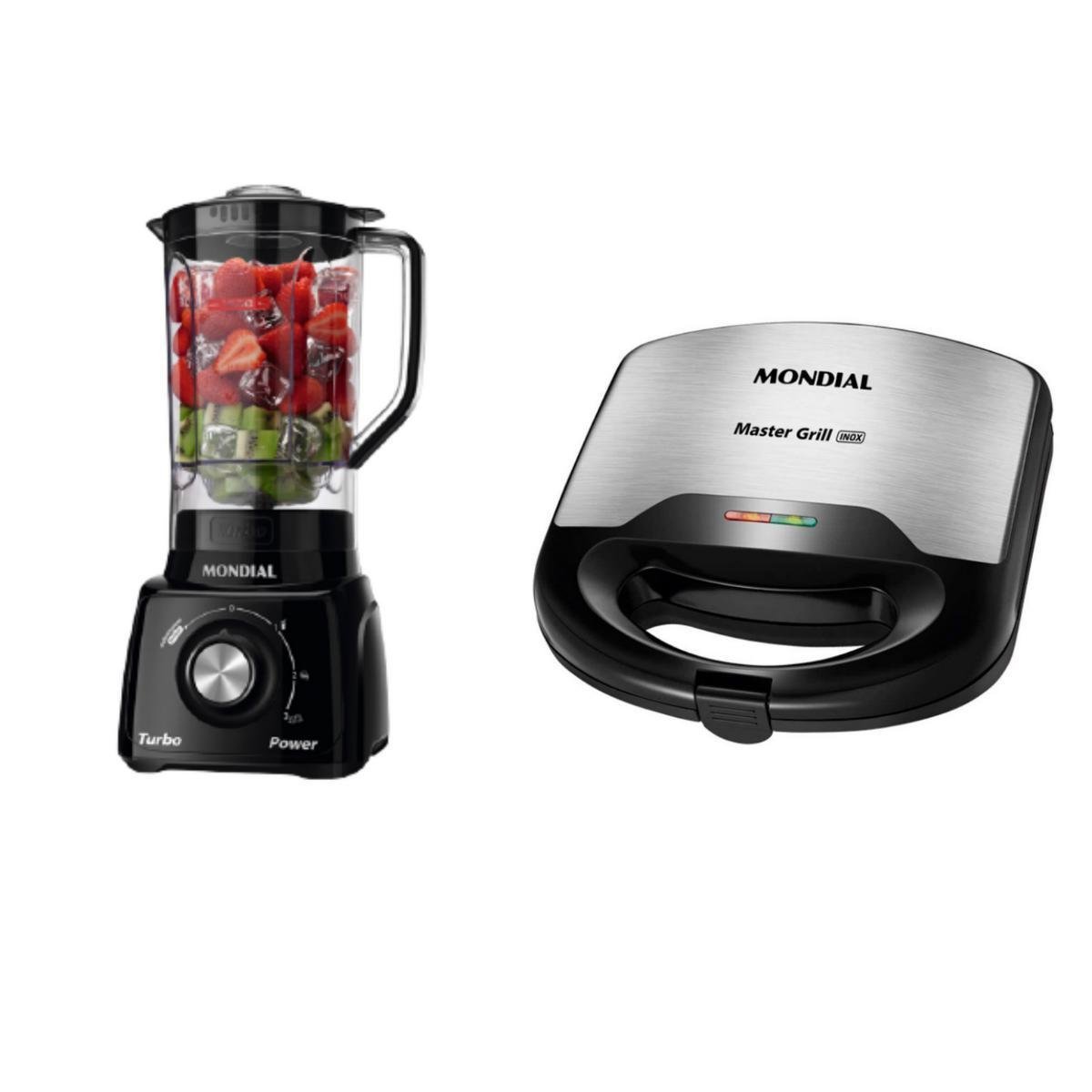 Kit Cozinha Mondial Liquidificador +Sanduicheira 110V | MadeiraMadeira