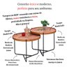 Conjunto Mesa Centro Apoio Redonda Rustico Pequena Ambiente Recepção Casa Sala Estar Madecor Mesa de - 6