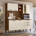 Ver imagem 1 de Cozinha Compacta com Tampo 182 Cm Mega Nogueira Off White Ktp