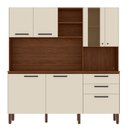 Ver imagem 2 de Cozinha Compacta com Tampo 182 Cm Mega Nogueira Off White Ktp
