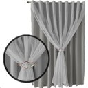 Ver imagem 3 de cortina blackout Lisboa 8,00 x 2,70 para varão voal cinza