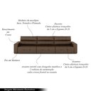 Ver imagem 3 de Sofá Retrátil 4 Lugares 284cm 3 Módulos Nero Couro Cappuccino G52 - Gran Belo