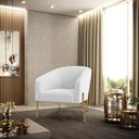 Ver imagem 6 de Cadeira Sala de Jantar Pé Ferro Dourado Kit 2 Stella Bouclê D03 - D'Rossi Cor Off White