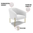 Ver imagem 5 de Cadeira Sala de Jantar Pé Ferro Dourado Kit 2 Stella Bouclê D03 - D'Rossi Cor Off White