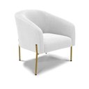 Ver imagem 2 de Cadeira Sala de Jantar Pé Ferro Dourado Kit 2 Stella Bouclê D03 - D'Rossi Cor Off White