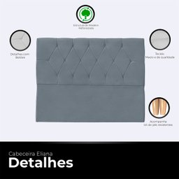 Cabeceira Casal Queen de Cama Box Estofada Eliana 160 Cm Veludo - 5