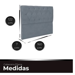 Cabeceira Casal Queen de Cama Box Estofada Eliana 160 Cm Veludo - 3