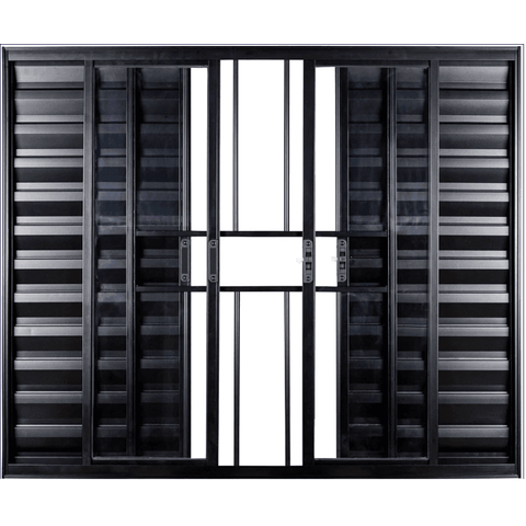 Janela de Aluminio Veneziana 6 Folhas com Grade Linha Leve:1,00 X 1,50/preto