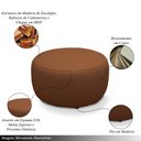 Ver imagem 6 de Conjunto Sala de Estar Decorativo Mariele Poltrona Base Giratória em Aço com Puff Couro Conhaque G88