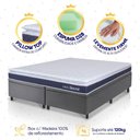Ver imagem 4 de Conjunto Box Baú Cinza Durban Azul Espuma D28 King 193x203x64 - King House