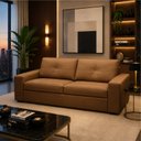 Ver imagem 1 de Sofá 3 Lugares Couro Bourbon Nobre Legitimo 235cm Natural Premium Adel Dekorien
