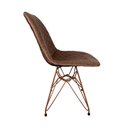 Ver imagem 3 de Kit 6 Cadeiras Jantar Estofadas Caramelo Eiffel Eames Base Cobre