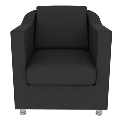 Poltrona Bia para Sala e Recepção Suede Preto Oz Store