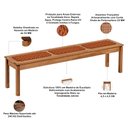 Ver imagem 7 de Mesa de Jantar Trammare C07 6 Lugares com Bancos Tampo MDF Corda Náutica Ocre 180cm Lyam Decor