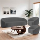 Ver imagem 2 de Kit Sofá 3 Lugares 200cm e 2 Poltronas Orgânica Luxo Recepção Amore Linho - Adj Decor