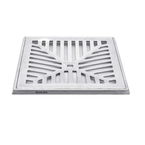 Grelha Pluvial 30x30 Côncava com Suporte - Alumínio Fundido Escovado - Ficone Reis