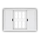 Ver imagem 1 de Janela Veneziana Aço 4 Folhas com Grade Elo MGM Minas Sul 100x120cm