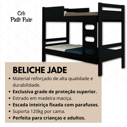 Beliche Solteiro Jade Reforçada e Confortável:preto - 3